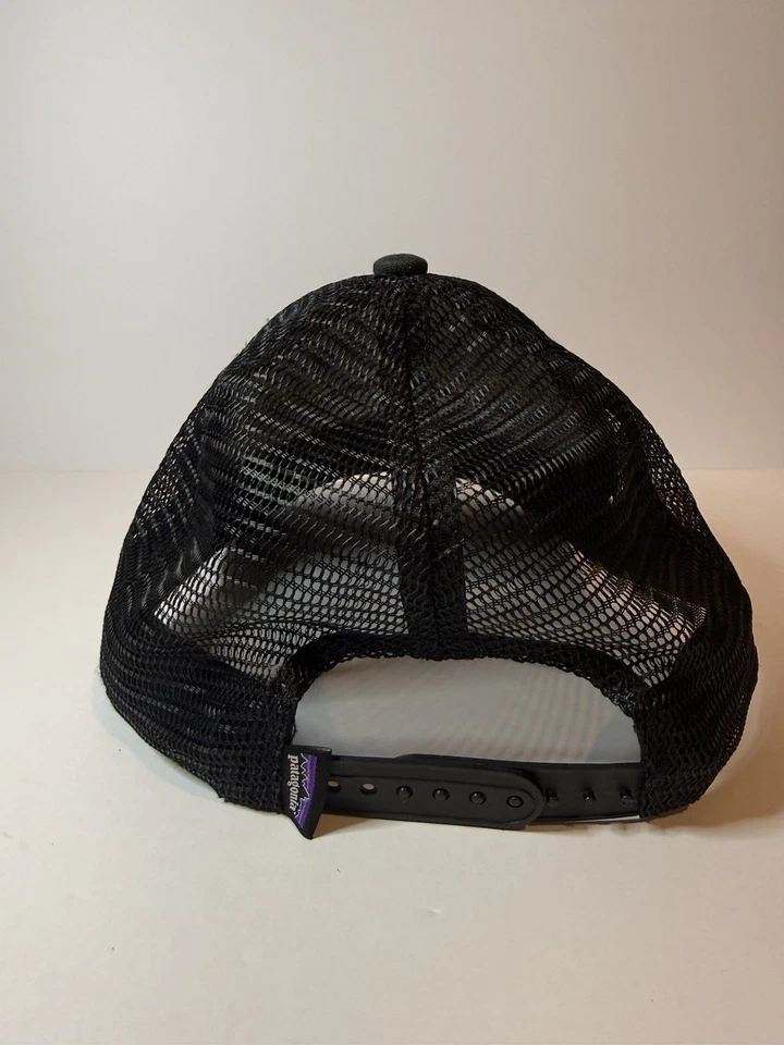 Patagonia Fitz Roy Pez Trucha Malla Camionero Snapback Sombrero Gorra Caminata Hombres Negro Foto 3 de 4
