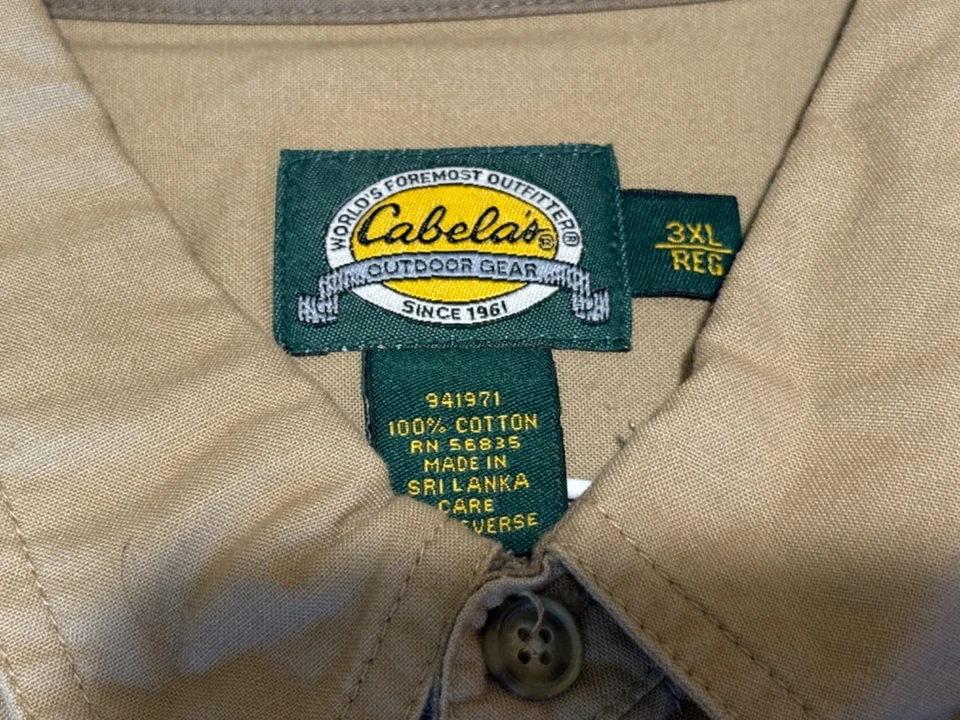 Cabelas Classic Shooting Shirt Men's 3XL in Desert Tan Shoulder Pad NWT - Image 2 of 4