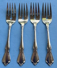 Set of FOUR Oneida Chateau Stainless Steel Flatware Salad Forks
