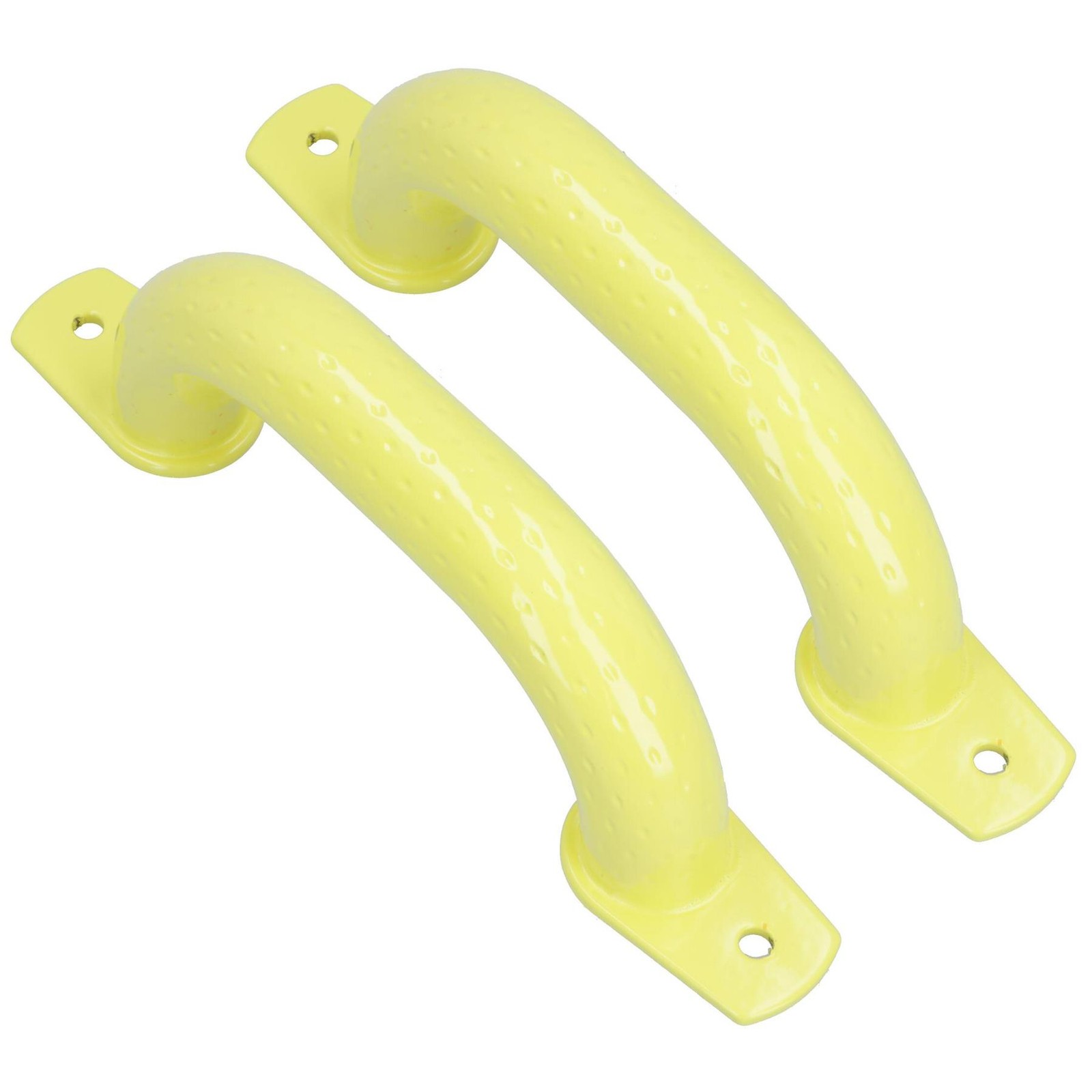 280mm Steel Safety Grab Pull Handle For Trailers Trucks Yellow Coated Finish 2pc