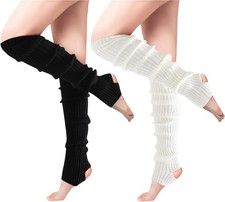 1/2 Pair Leg Warmers Women Fashion Warm Soft Knitted Leg Warmer 80s Accessories