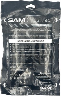 SAM Chest Seal Combo CSO62014 Occlusive Trauma Dressing EMS Kit