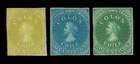 CHILE 1862 Columbus - Last London Print set - Sc# 11-13 mint MH XF-SUP stamps