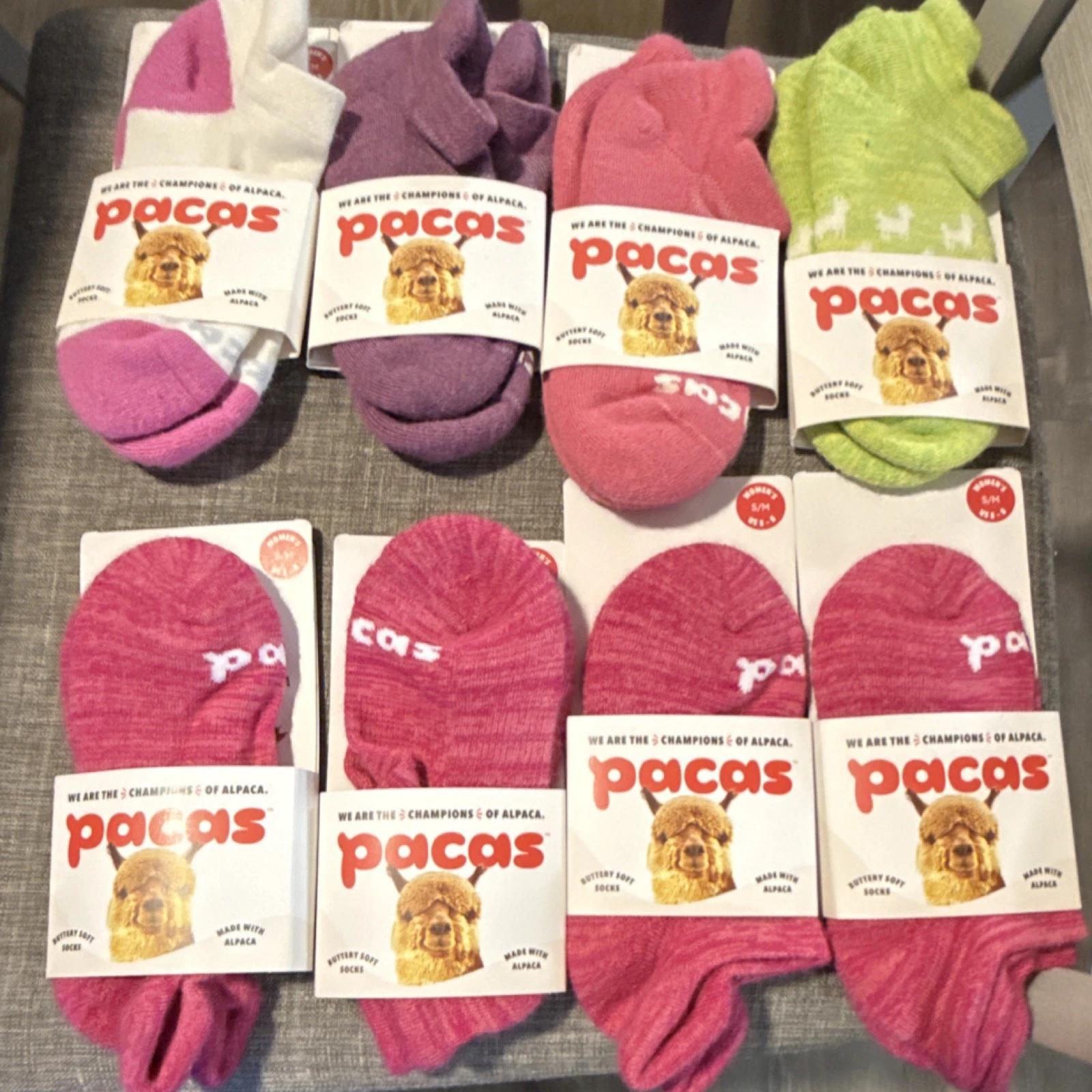 Women's Pacas Alpaca Blend Low Cut Socks Multicolor Size S/M (5-8) 8 pack