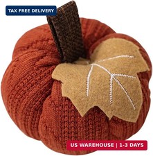 Faux Fall Harvest Crochet Pumpkins - Small Knit Rustic Farmhouse Foam Decor for