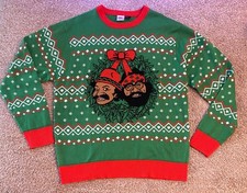 Cheech & Chong Ugly Christmas Sweater Men&rsquo;s XL Green Acrylic