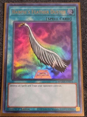 1X NM Harpie's Feather Duster (alt. art) - MAMA-EN076 - Ultra Rare 1st Edition