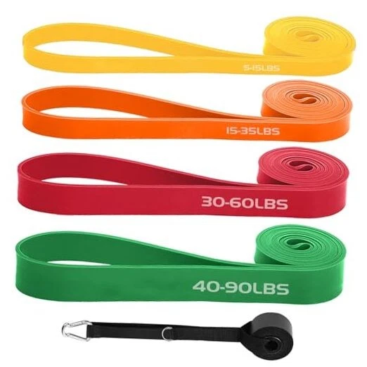 Exercise Bands Resistance Bands for Working Out,Pull Yellow, Orange, Red, Green
