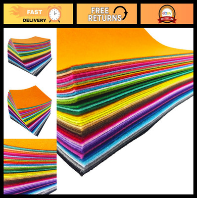 48PCS Assorted Color Felt Fabric Sheets 12''x12'' (30x30cm) for DIY Craft & Sewing