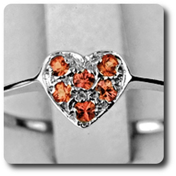 Mineralien Und Edelsteine. Ring Orange Saphir 925 Silber-image