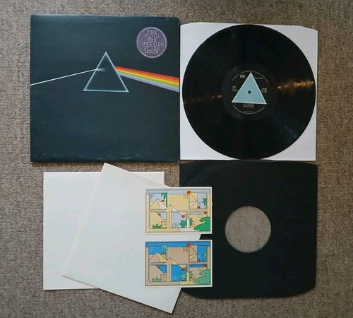 PINK FLOYD - THE DARK SIDE OF THE MOON 1ST PRESS VINYL LP UK COMPLETE SOLID BLUE
