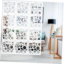  12 PCS Hanging Room Divider Decorative Thick Panels Pack of 12 White Bubble
