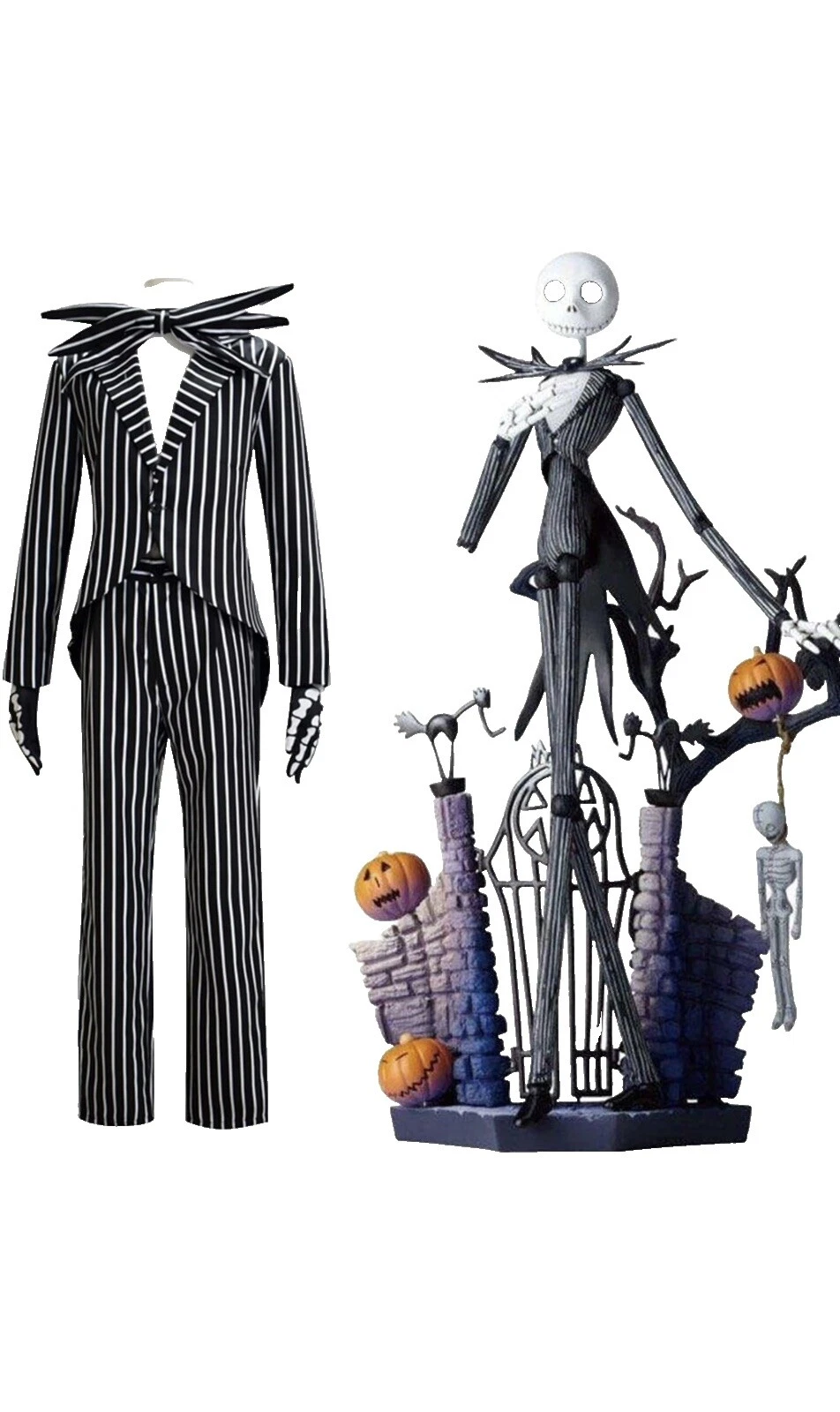 Disfraz negro de Jack Skellington para hombre