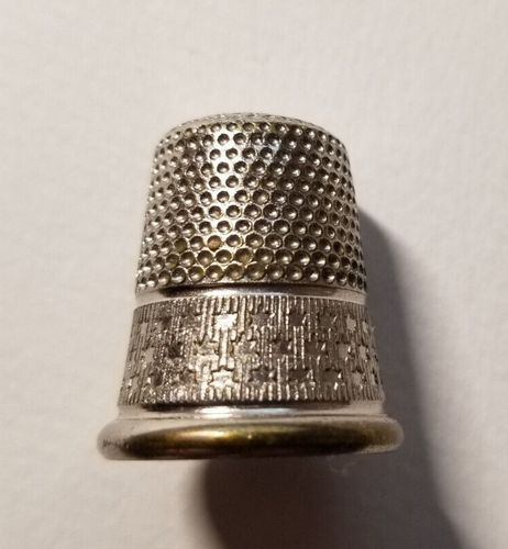 Vintage German Thimble Number 10 Silver Tone Metal Star Design Collectible - Picture 3 of 4