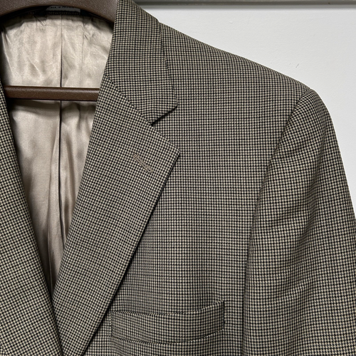 Brooks Brothers Herren 44 L Hahnentritt Wolle Kaschmir Sport Mantel Blazer Anzug Jacke