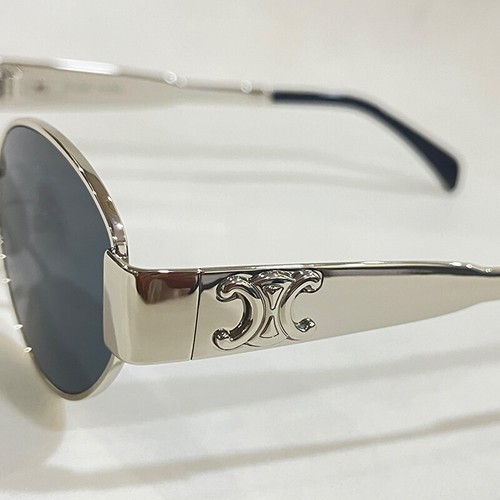 Celine CL40235U Silver Metal Frame Grey Lenses Sunglasses - Picture 5 of 6