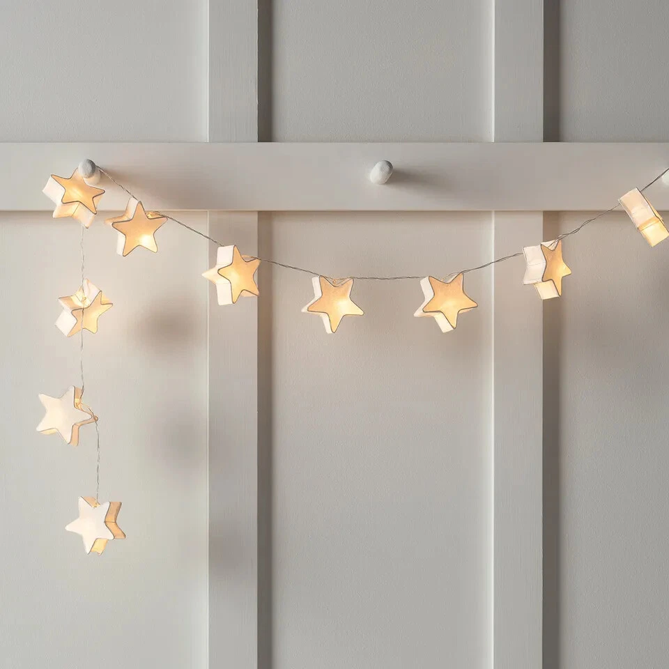 10 Star Paper Lantern Battery Operated LED Bedroom  Fairy String Lights - Image 3 of 4