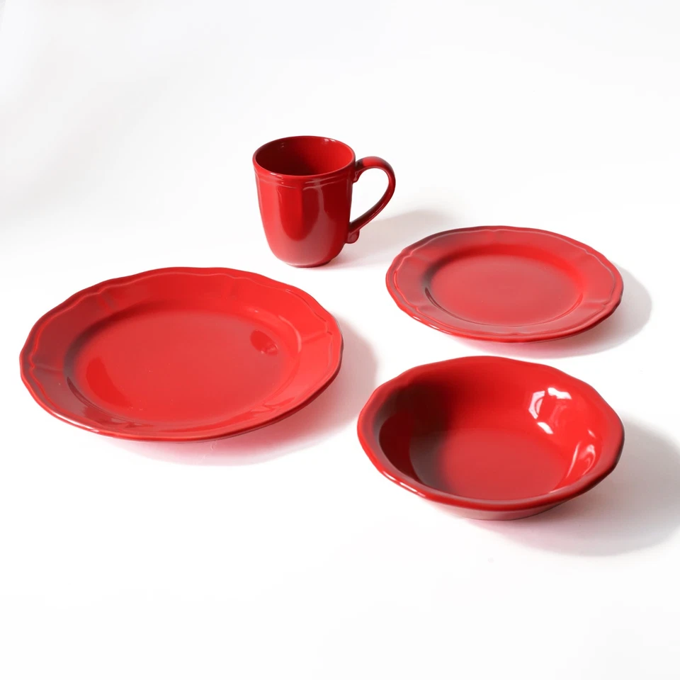 Siena 16 piece Stoneware Dinnerware Set Red by Euro Ceramica - Image 3 of 4