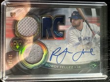 2019 Topps Triple Threads Rowdy Tellez RC Auto Jersey Patch Onyx /35 RFPAR-RT