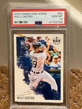 2020 Panini Diamond Kings Willi Castro PSA 10 Gem MT Tigers Rookie RC Card #65