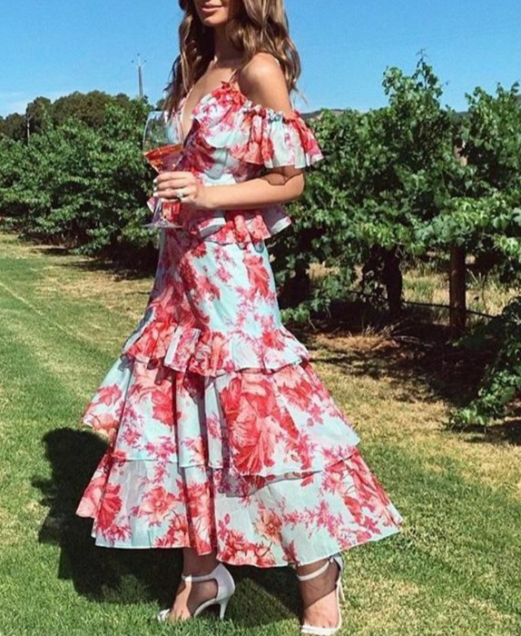 Free People NWT Size 10 Medium Alice McCall Floral Beautiful Summer Maxi  Dress