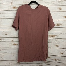 Asos Pink Lace Lace Up Back Short Sleeve Shift Dress Size 8