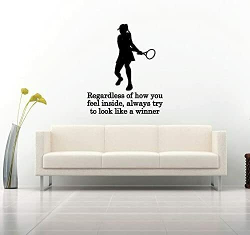 Tennis Always Try Quote Sports Athlete Vinyl Wall Art Stickers Home Room Decals - Picture 1 of 5