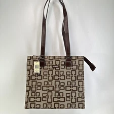 Modella Handbag Women M Brown Signature Canvas Hardcase Purse Shoulder Bag Lined