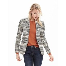 NWT Banana Republic Jacquard One-Button Blazer Women's Jacket SIZE 4  185194