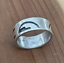Vtg Native American Navajo Engraved Design Sterling Silver Band Ring Size 5.5