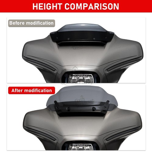 8" Windshield Windscreen Fit for Harley Touring CVO Street Glide 2023 2024 Smoke - Picture 10 of 19