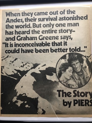 *RARE* ALIVE: Story of Andes Survivors -1974 Full 2-Pg Promo News Ad NYT 58x38cm - Picture 3 of 3