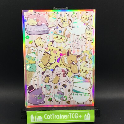 x1 Cute Tea Party Sleeve Pokemon Center Japan Original New Pikachu Eevee Mimikyu