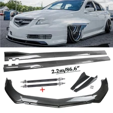 Carbon Fiber Front Bumper Lip Chin Spoiler For Acura TL Side Skirt Body Kit