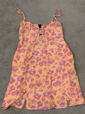 Wild Fable Woven Slip Dress Women's Size Small Floral Orange Purple Fun NWT