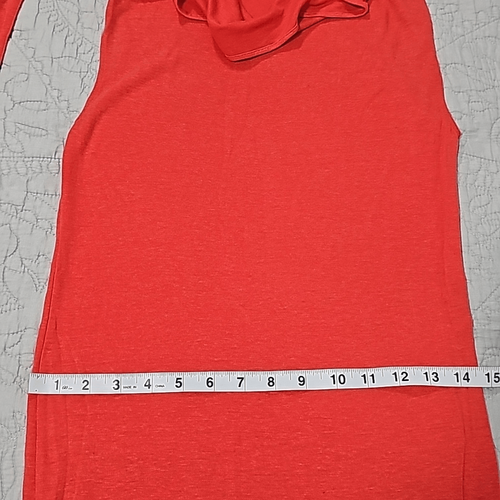 Lacoste Orange Red Sleeveless Cowl Neck Shift Dress Waist Tie Belt Size 34 / XS - Picture 7 of 9