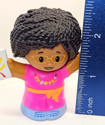 Mattel 2021 Fisher Price Little People Art Teacher Figure Replacement African Am - Picture 7 of 7