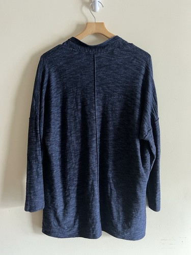 J. Jill Heathered Navy Blue Open Front Cardigan Sweater Women’s Size Large - Picture 3 of 3