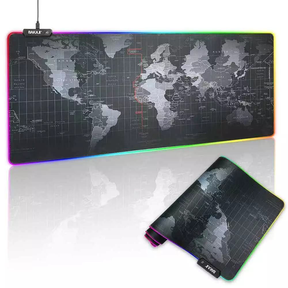 Tappetino Mouse Tastiera Gaming XXL 80x30 Mousepad Luce LED RGB Cambio  Colore 8055205795352