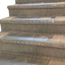 Clear Stair Treads Carpet Protectors Set of 2-24 X 8 Inches, Slip Resistant with