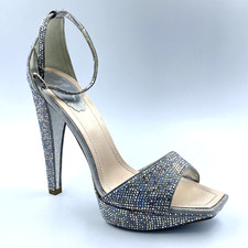 NEW RENE CAOVILLA Sandal Platform Sparkle Encrusted Crystal Heel EU 39.5 US 9.5