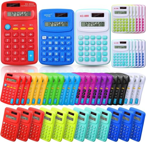 48-Piece Pocket Calculator Set - Basic, 4 Functions, Compact for Students & Kids