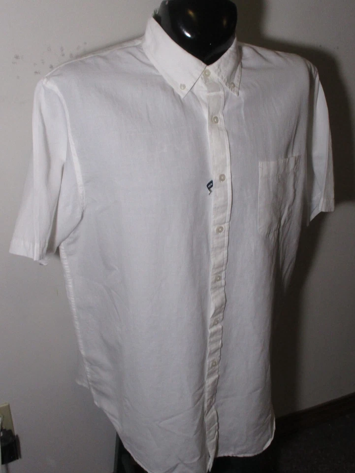 Linen SADDLEBRED White Linen Short Sleeve Shirt Size XL Tall NWT - Image 3 of 4