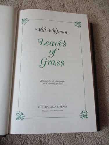 Leaves of Grass by Walt Whitman Franklin Library Leather Bound Book 1979 LN * - Picture 7 of 8