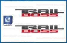 (2x) Silverado TRAIL BOSS decals bed side stickers graphic Red Black Gray FG6A1