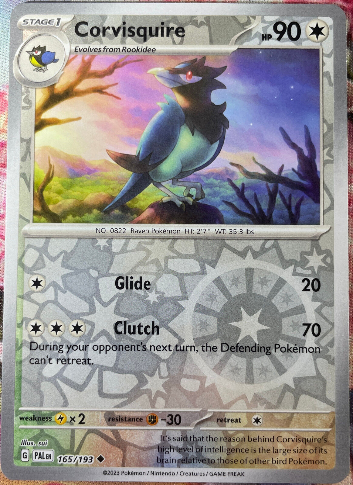 Corvisquire Reverse Holo - 165/193 - Paldea Evolved Pokemon 2023