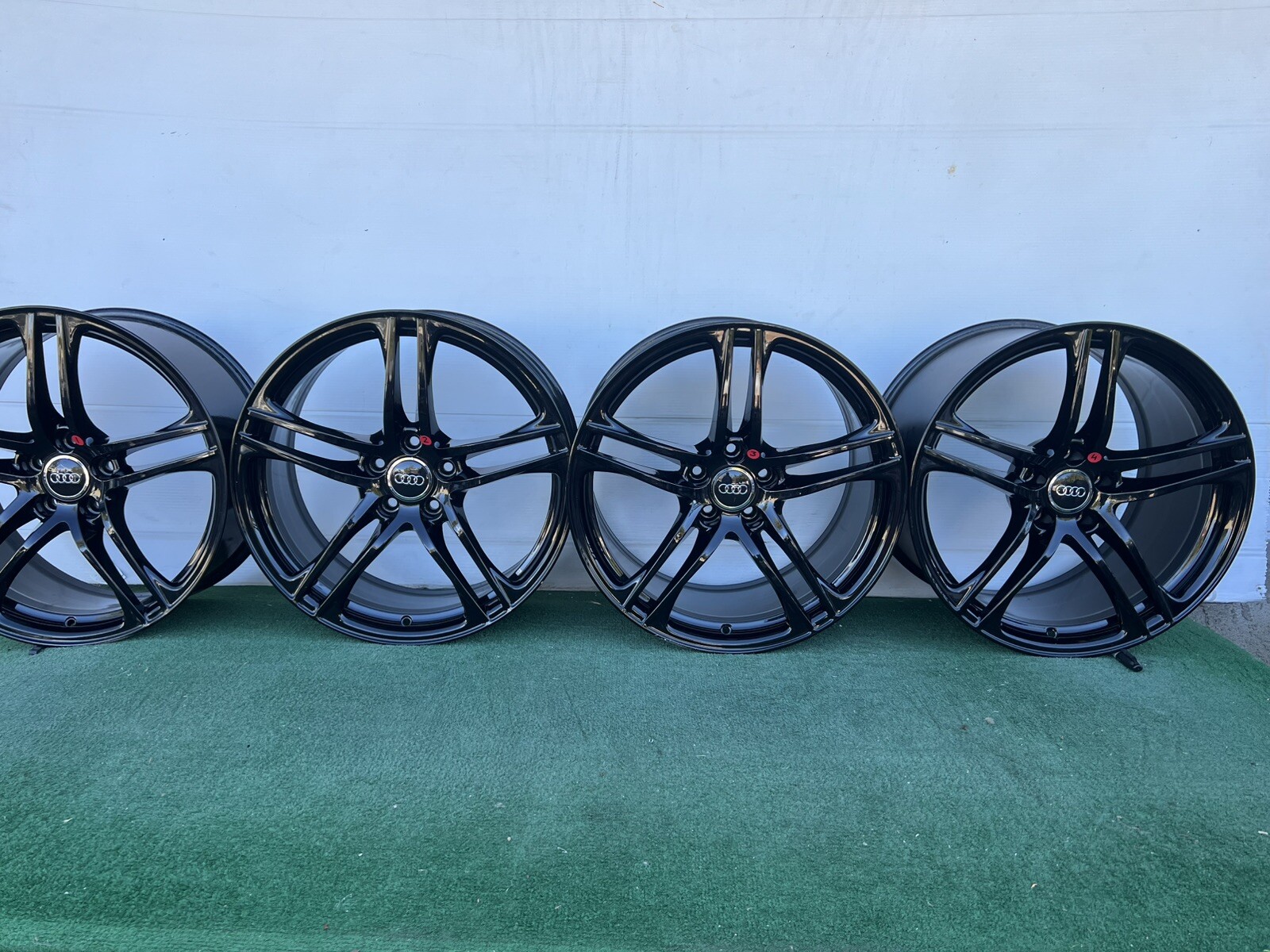 2008-14 AUDI R8 19" GLOSS BLACK GENUINE FACTORY ORIGINAL OEM WHEELS RIM SET OF 4