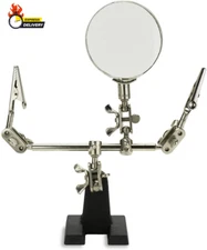 01902 Adjustable Helping Hand with Magnifying Glass, Third Hand Solder Aid, Sold