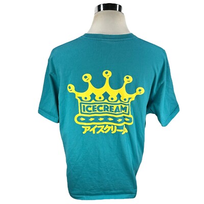 Tシャツ・カットソー Icecream SS24 T-SHIRT (IC23438 BLUE) Icecream T-Shirt Men's 2X 2XL XXL Blue Cotton Short Sleeve