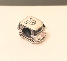 RETIRED~ Pandora Pink Camper Van Charm #797871EN160 +FREE Pandora Gift Box +Tag